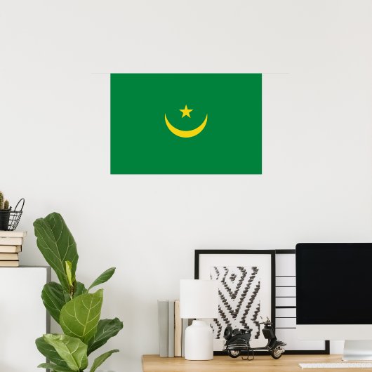 Mauritaanse vlag poster (Thuiskantoor)