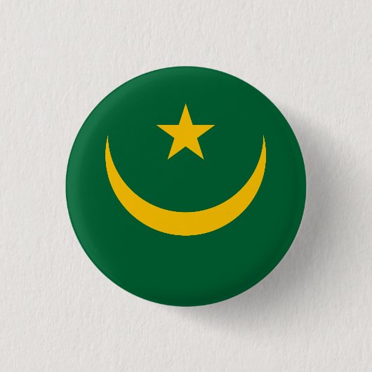 Mauritaanse vlag ronde button 3,2 cm (Voorkant)