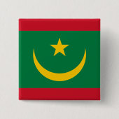 Mauritaanse vlag vierkante button 5,1 cm (Voorkant)