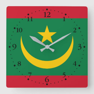 Mauritaanse vlag vierkante klok