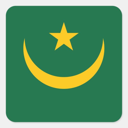 Mauritaanse vlag vierkante sticker (Voorkant)