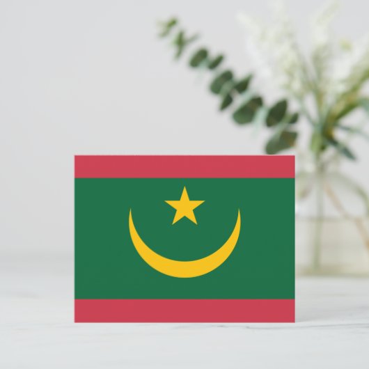Mauritaanse vlag, vlag van Mauritanië Briefkaart (Staand voorkant)