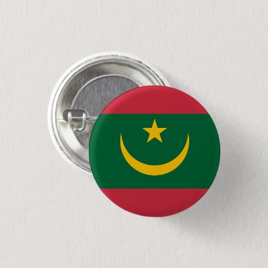 Mauritaanse vlag, vlag van Mauritanië Ronde Button 3,2 Cm (Voorkant /achterkant)