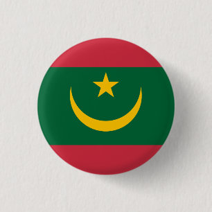 Mauritaanse vlag, vlag van Mauritanië Ronde Button 3,2 Cm