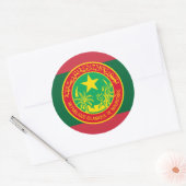 Mauritaanse vlag & zegel, vlag van Mauritanië Ronde Sticker (Envelop)