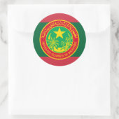 Mauritaanse vlag & zegel, vlag van Mauritanië Ronde Sticker (Tas)
