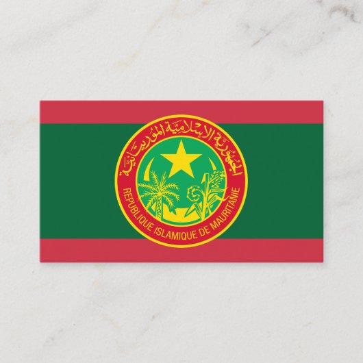 Mauritaanse vlag & zegel, vlag van Mauritanië Visitekaartje (Voorkant)