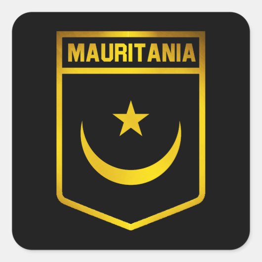 Mauritania Emblem Vierkante Sticker (Voorkant)