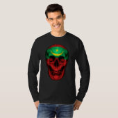 Mauritania Flag Skull Mauritanian Roots Proud Patr T-shirt (Voorkant volledig)