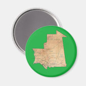 Mauritania Map Magnet (Voorkant / Achterkant)