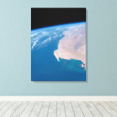 Mauritanië en de Westerne Sahara voor de kust van Canvas Afdruk (Insitu (Houten vloer))