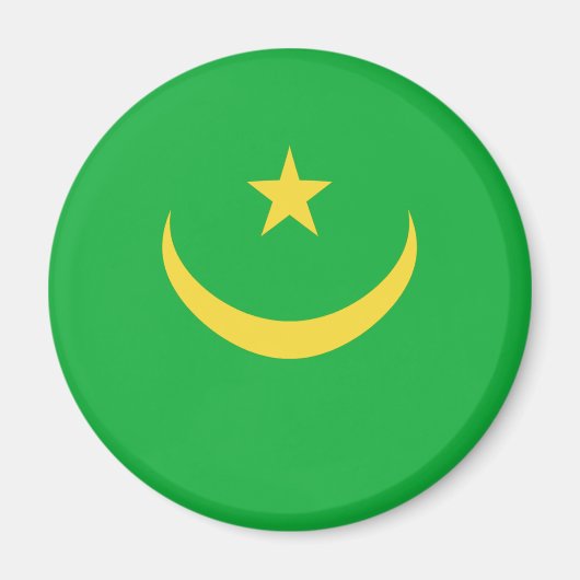 Mauritanië Fisheye Vlag Magneet (Voorkant)