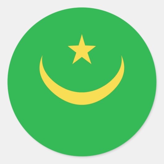 Mauritanië Fisheye Vlag Sticker (Voorkant)