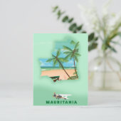 Mauritanië geïllustreerde kaartreisposter briefkaart (Staand voorkant)