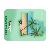 Mauritanië geïllustreerde kaartreisposter magneet (Horizontaal)