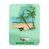 Mauritanië geïllustreerde kaartreisposter magneet (Verticaal)