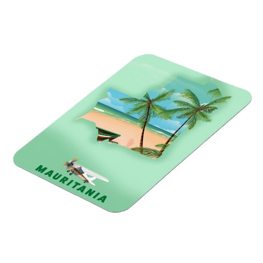 Mauritanië geïllustreerde kaartreisposter magneet (Linkerzijde)