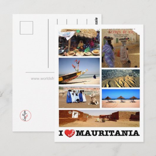 Mauritanië - I Love - Briefkaart (Voorkant / Achterkant)