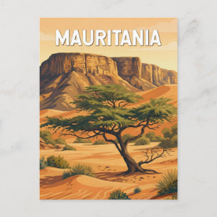 Mauritanië Illustratie Reis Kunst Vintage Briefkaart