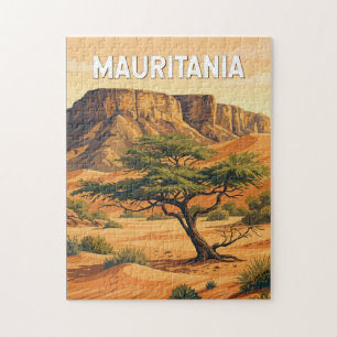Mauritanië Illustratie Reis Kunst Vintage Legpuzzel