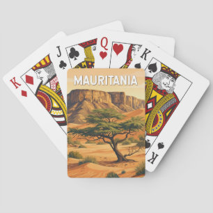 Mauritanië Illustratie Reis Kunst Vintage Pokerkaarten