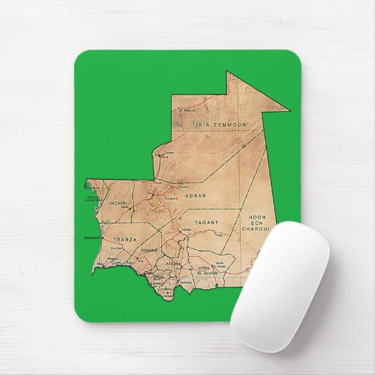Mauritanië Map Mousepad Muismat (Met muis)