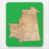 Mauritanië Map Mousepad Muismat (Voorkant)