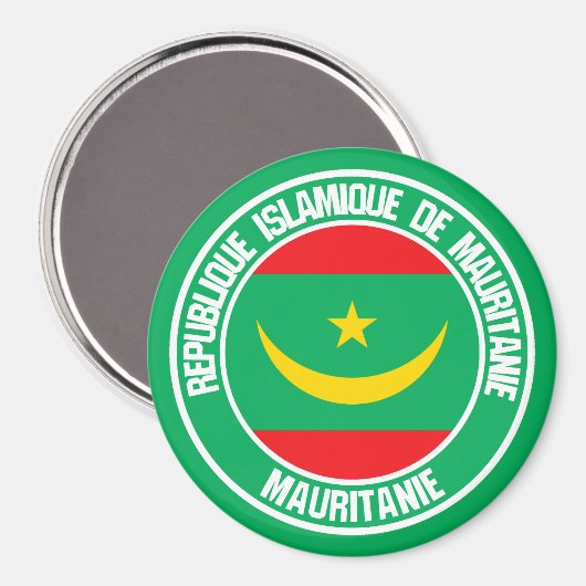 Mauritanië Round Emblem Magneet (Voorkant / Achterkant)