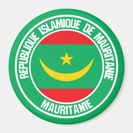Mauritanië Round Emblem Magneet (Voorkant)