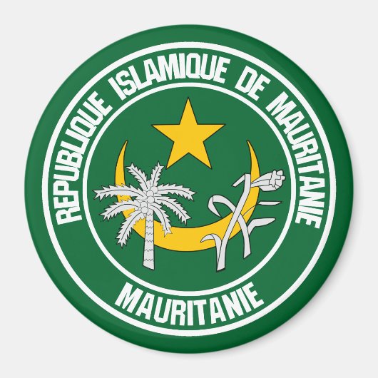 Mauritanië Round Emblem Magneet (Voorkant)