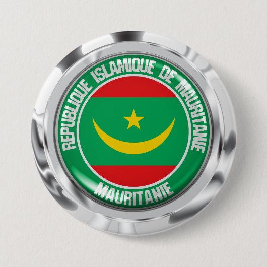 Mauritanië Round Emblem Ronde Button 7,6 Cm (Voorkant)
