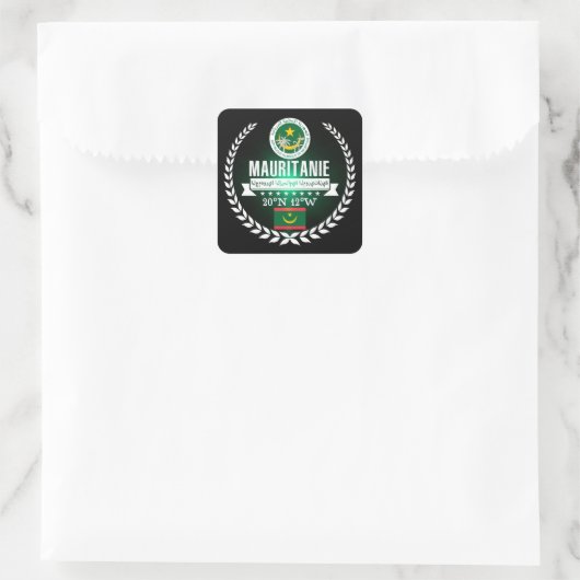 Mauritanië Vierkante Sticker (Tas)