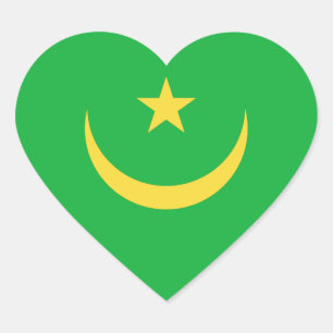 Mauritanië Vlag Hart Sticker