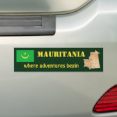 Mauritanië Vlag + Kaart Bumpersticker (Op auto)