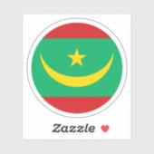 Mauritanië Vlag Ronde Sticker (Vel)