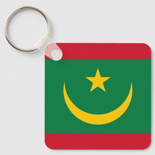 Mauritanië Vlag Sleutelhanger (Voorkant)