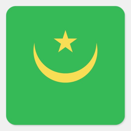 Mauritanië Vlag Sticker (Voorkant)