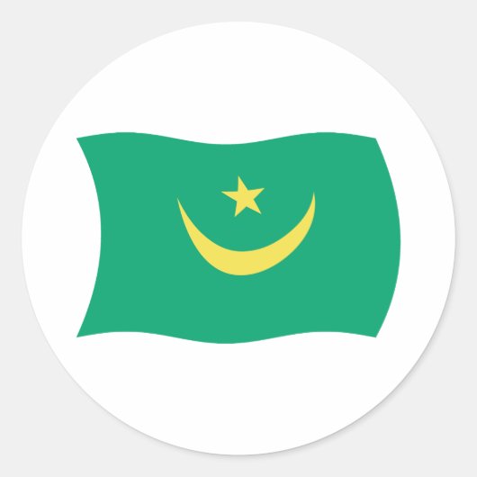 Mauritanië Vlag Sticker (Voorkant)