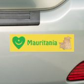 Mauritanië Vlaggenhuis + Kaart Bumpersticker (Op auto)