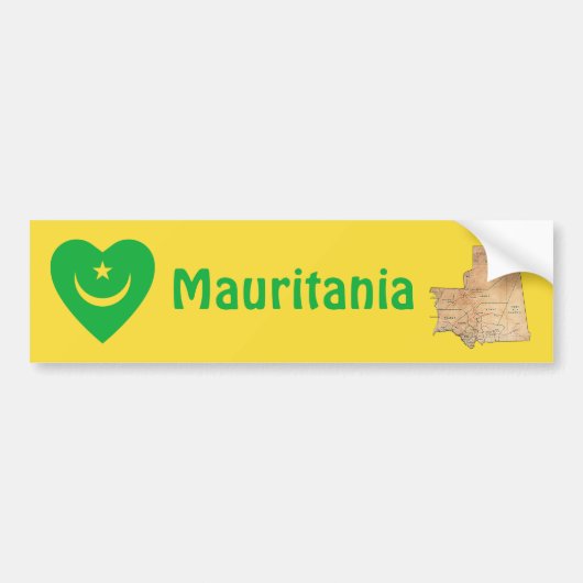 Mauritanië Vlaggenhuis + Kaart Bumpersticker (Voorkant)