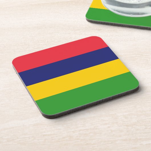 Mauritiaanse vlag bier onderzetter (Linkerzijde)