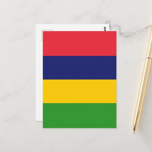 Mauritiaanse vlag briefkaart (Voorkant / Achterkant in situ)
