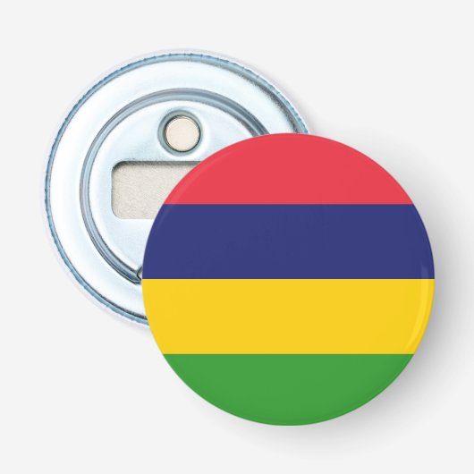 Mauritiaanse vlag button flesopener (Voorkant)