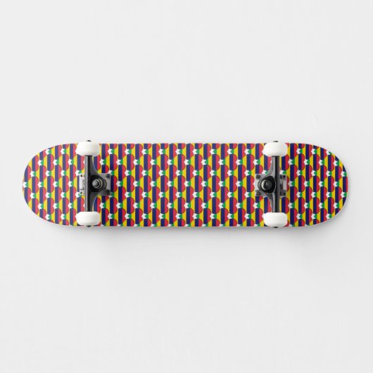 Mauritiaanse vlag kleuren harten Patriottisch Persoonlijk Skateboard (Horizontaal)
