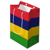 Mauritiaanse vlag medium cadeauzakje (Voorkant Gekanteld)