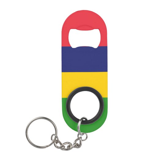 Mauritiaanse vlag mini flessenopener (Voorkant)