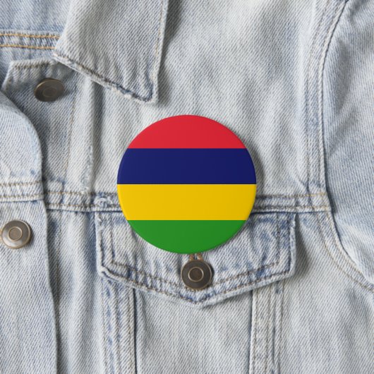 Mauritiaanse vlag ronde button 7,6 cm (In situ)