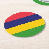 Mauritiaanse vlag ronde kartonnen onderzetter (Gebogen)