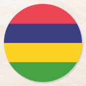 Mauritiaanse vlag ronde kartonnen onderzetter (Voorkant)