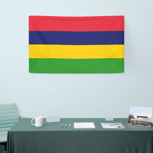 Mauritiaanse vlag spandoek (Beurs)